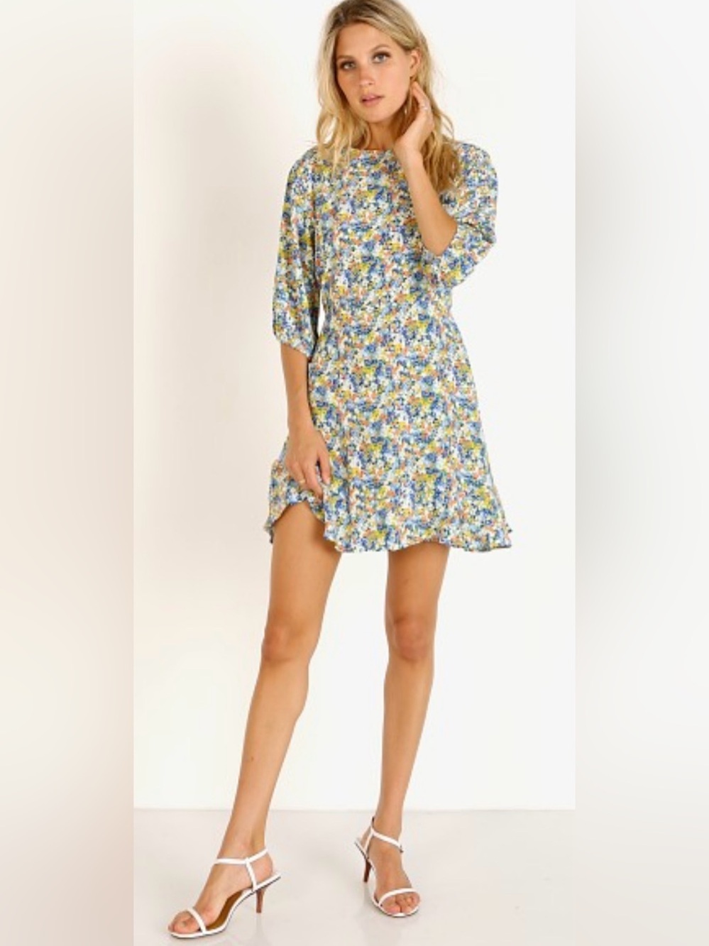 Faithfull The Brand Jeanette Dress Vionette Print Size US 4 Floral Mini Dress